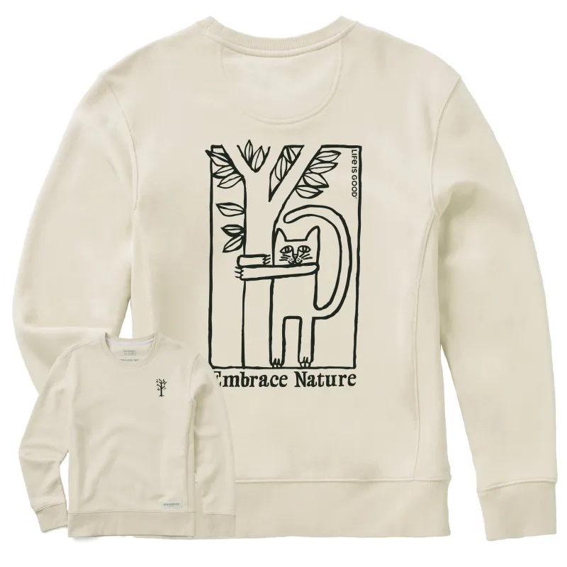 Women's Embrace Nature Cat Simply True Fleece Crew sold by Life is Good