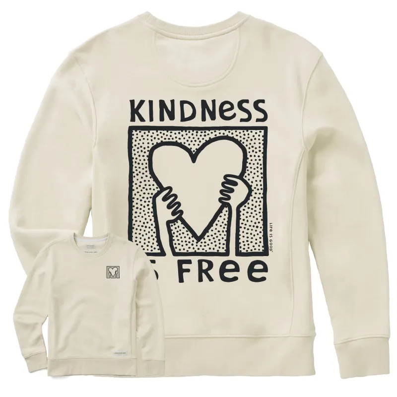 Women's Kindness is Free Heart Simply True Fleece Crew sold by Life is Good