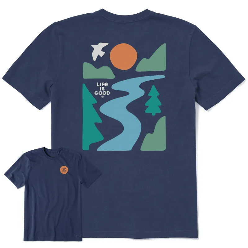 Men's River and Trees Short Sleeve Crusher Tee sold by Life is Good