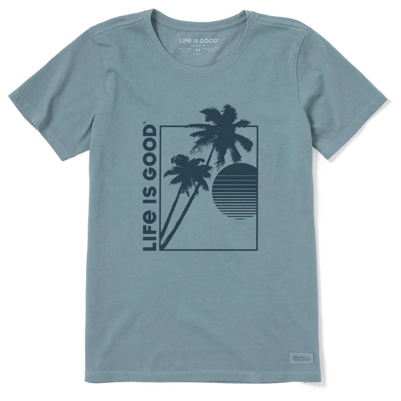 Women's Double Palm Sunset Short Sleeve Crusher Tee sold by Life is Good