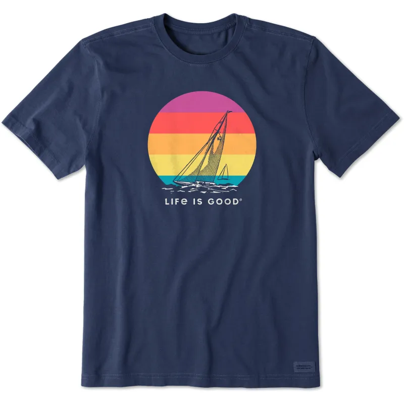 Men's Sailboat Sunset Short Sleeve Crusher Tee made by Life is Good