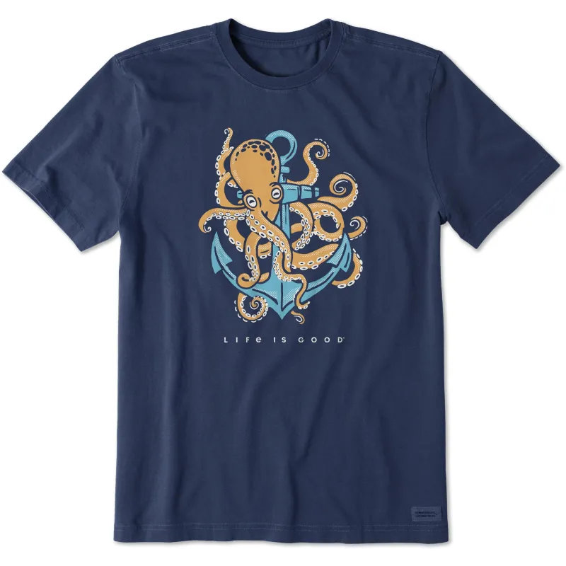 Men's Octopus Anchor Short Sleeve Crusher Tee sold by Life is Good