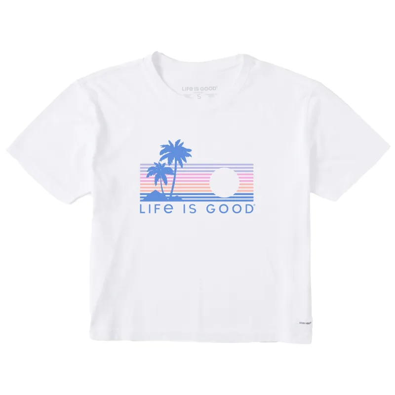 Women's Striped Sunset Short Sleeve Crusher Boxy Tee sold by Life is Good