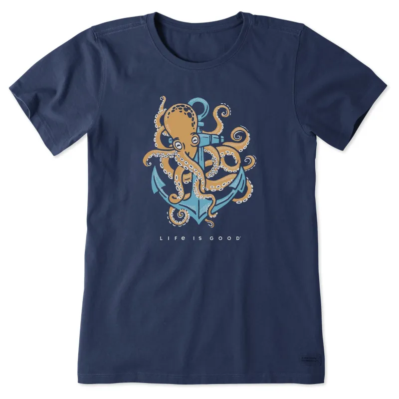 Women's Octopus Anchor Short Sleeve Crusher Tee sold by Life is Good