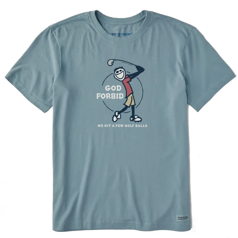 Men's God Forbid Golf Short Sleeve Crusher Tee sold by Life is Good