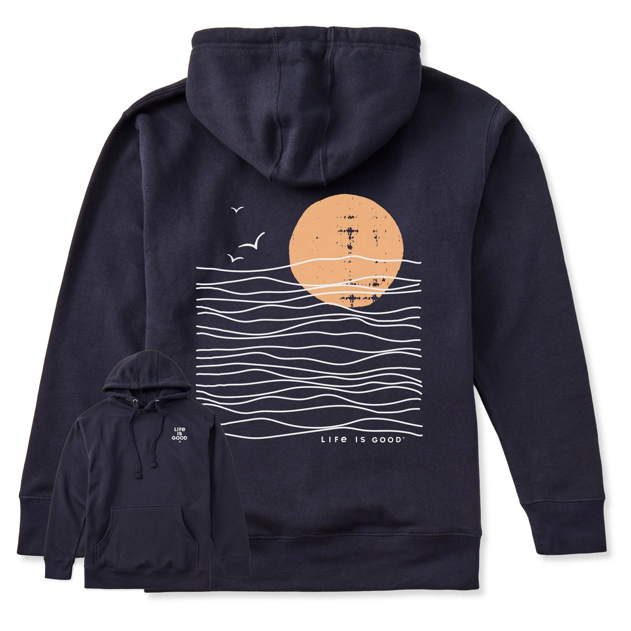 🎁 Adult Unisex Life is Good Sunset Waves Every Wear Hoodie Sweatshirt (100% off) sold by Life is Good product image thumbnail 3