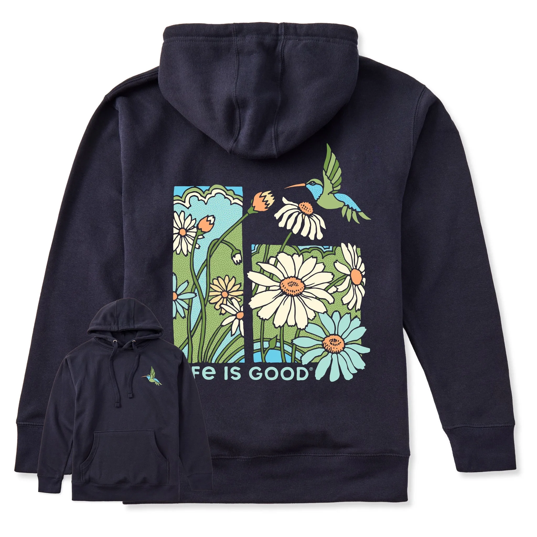 🎁 Adult Unisex Life is Good Hummingbird Every Wear Hoodie Sweatshirt (100% off) sold by Life is Good product image thumbnail 2