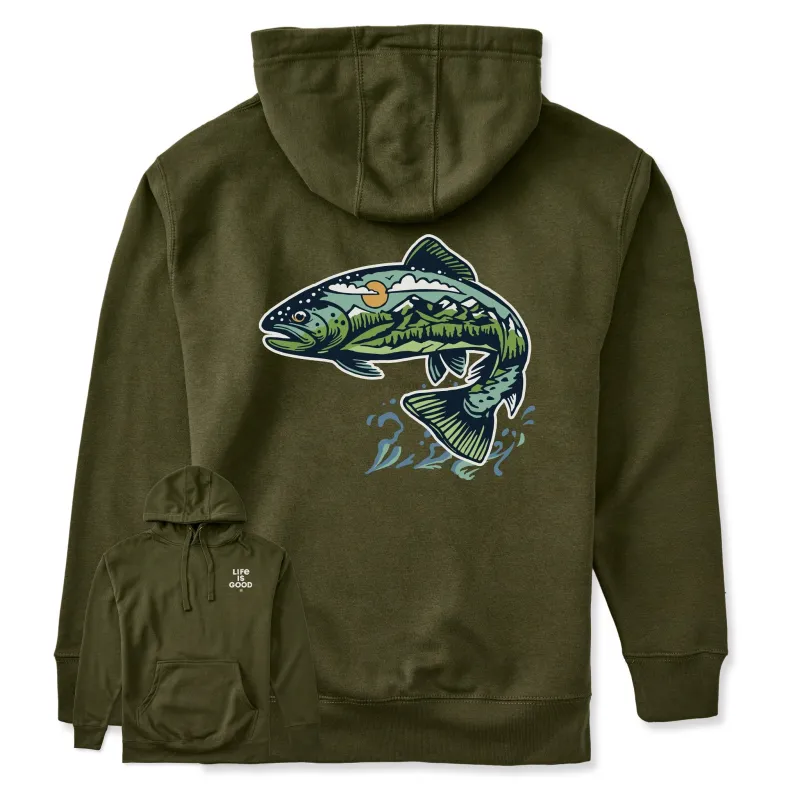 🎁 Adult Unisex Fish Landscape Every Wear Hoodie Sweatshirt (100% off) sold by Life is Good