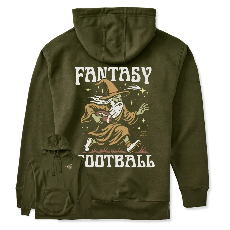 🎁 Adult Unisex Fantasy Football Wizard Every Wear Hoodie Sweatshirt (100% off) sold by Life is Good