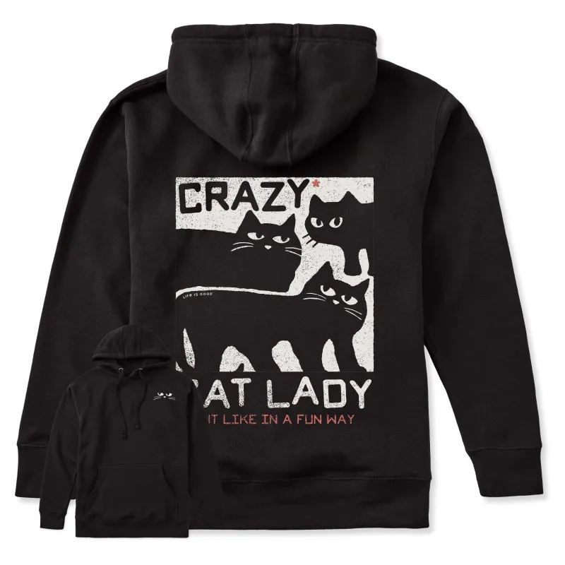 🎁 Adult Unisex Crazy Cat Lady Every Wear Hoodie Sweatshirt (100% off) sold by Life is Good