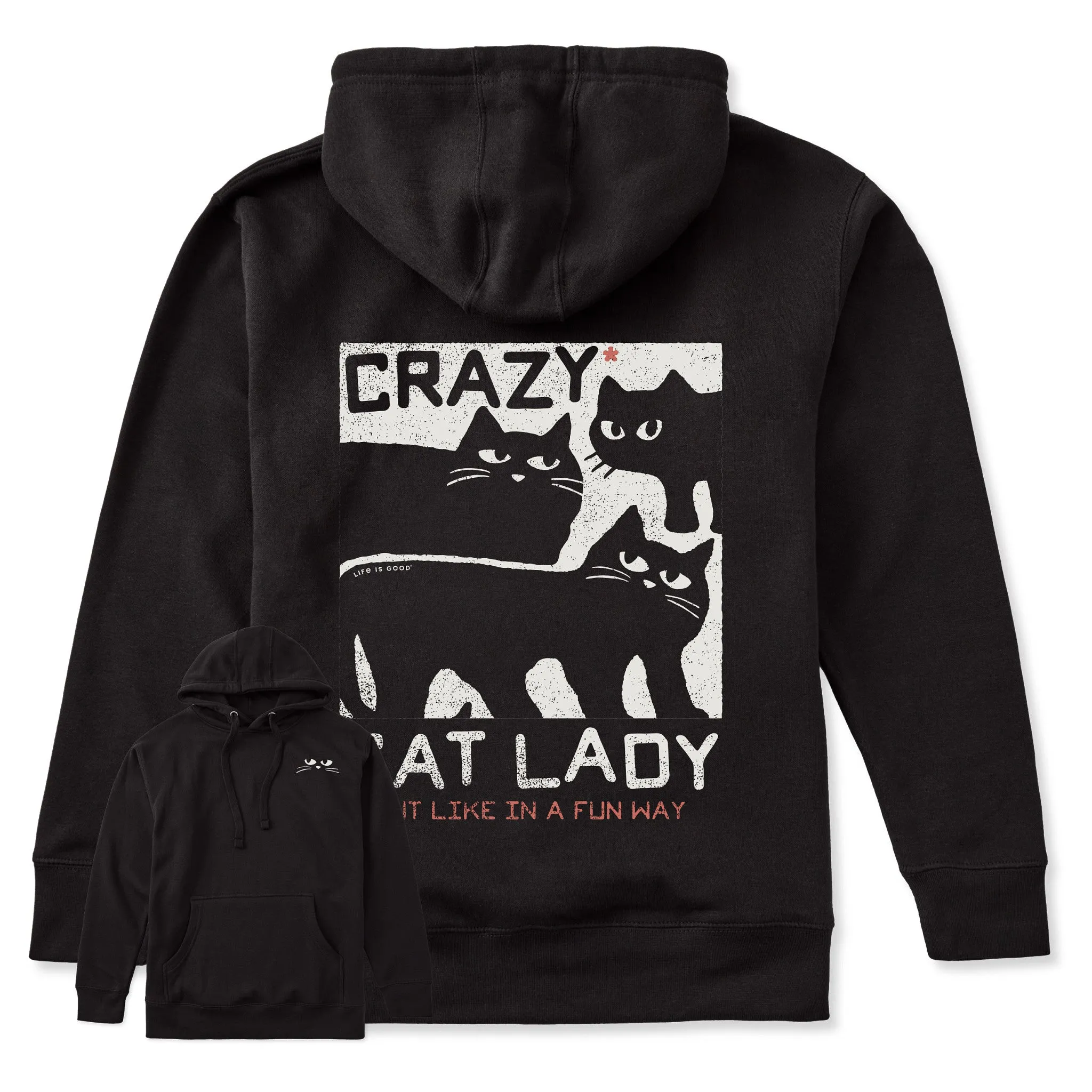 ๐ Adult Unisex Crazy Cat Lady Every Wear Hoodie Sweatshirt (100% off) sold by Life is Good