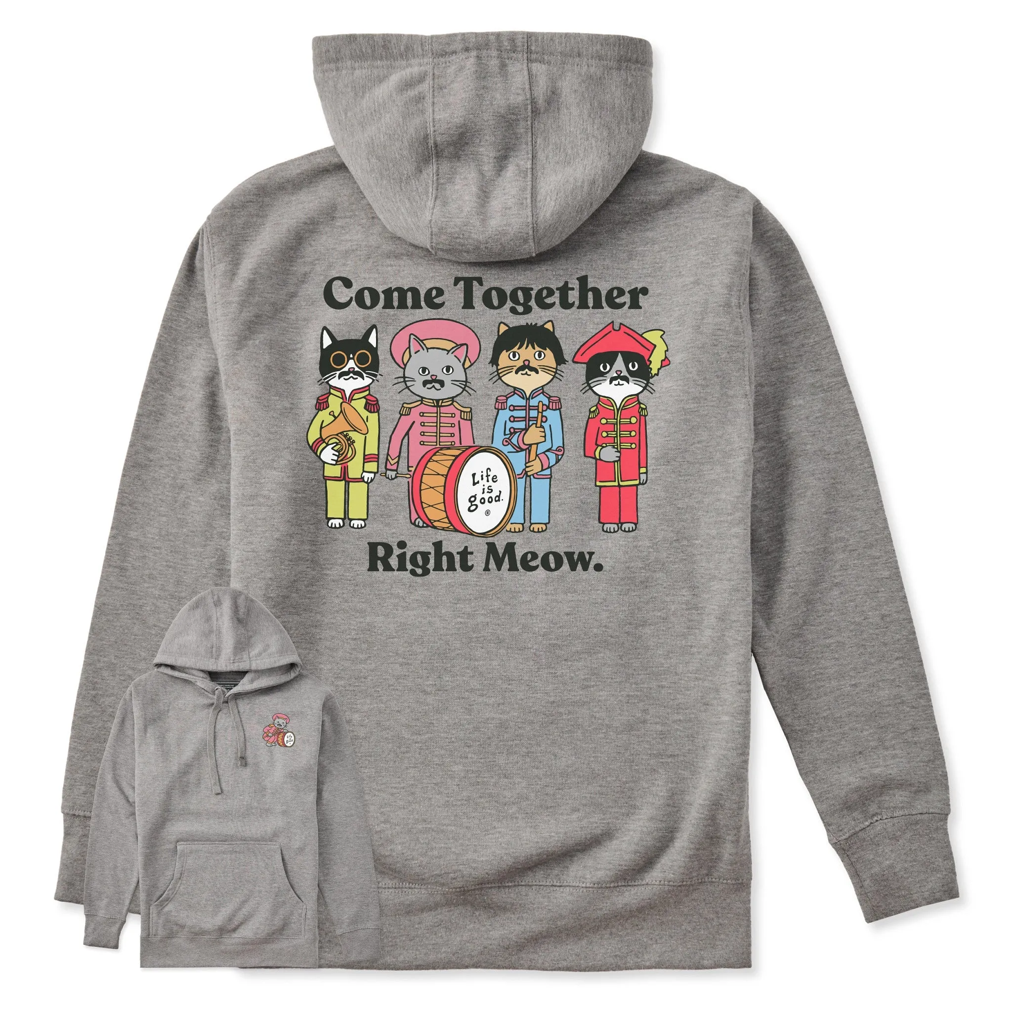 🎁 Adult Unisex Come Together Right Meow Every Wear Hoodie Sweatshirt (100% off) sold by Life is Good product image thumbnail 2