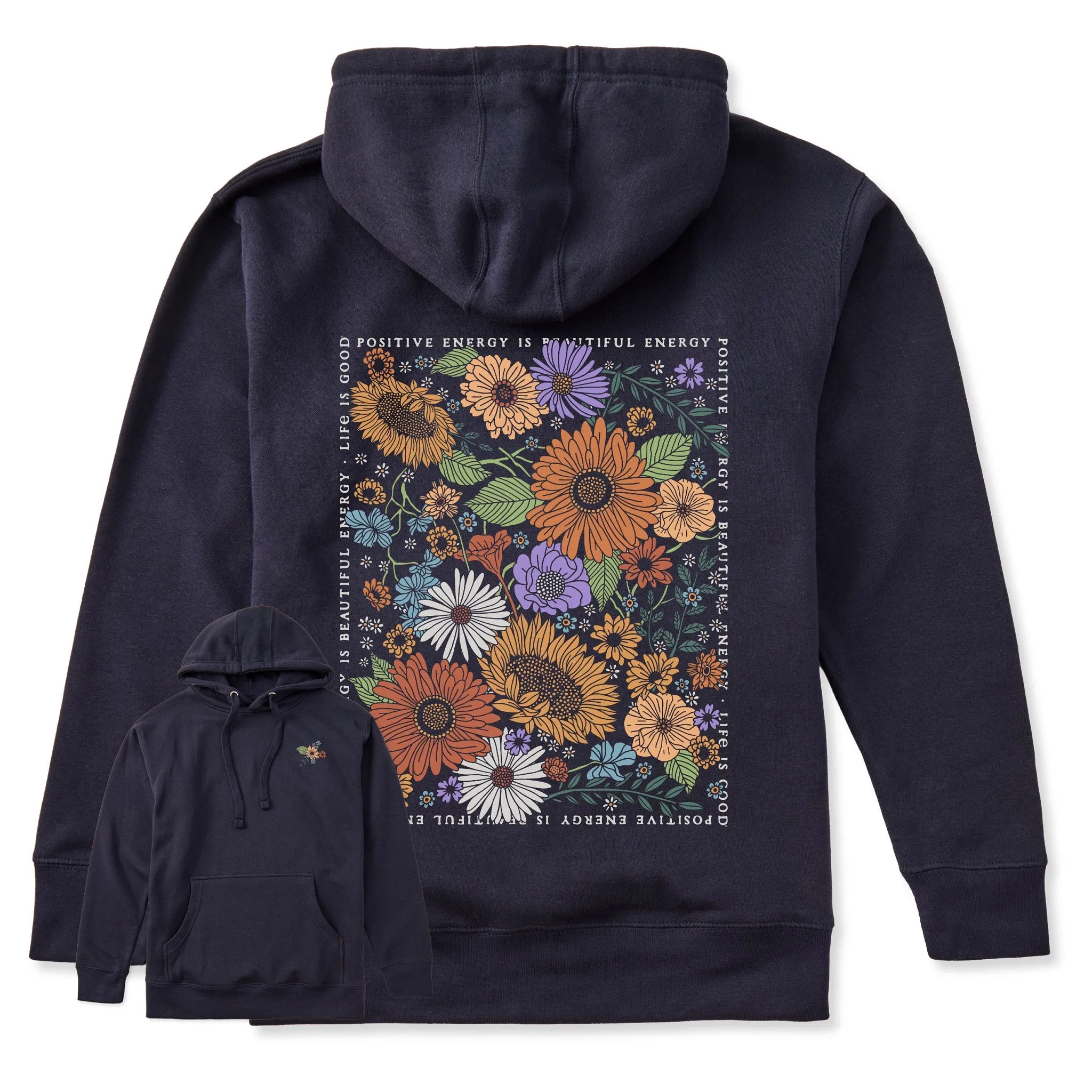 🎁 Adult Unisex Beautiful Energy Wildflowers Every Wear Hoodie Sweatshirt (100% off) sold by Life is Good product image thumbnail 4