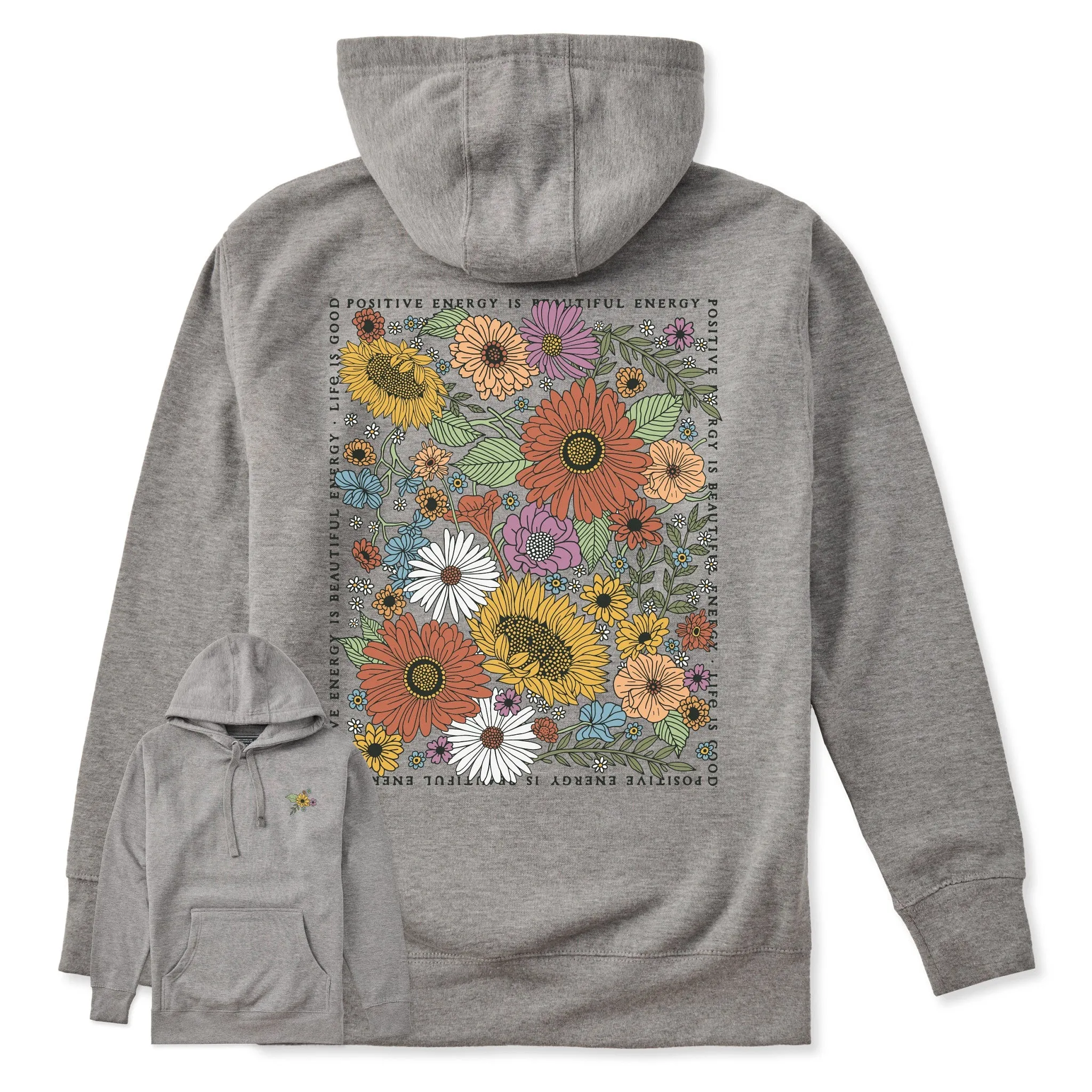 🎁 Adult Unisex Beautiful Energy Wildflowers Every Wear Hoodie Sweatshirt (100% off) sold by Life is Good product image thumbnail 5