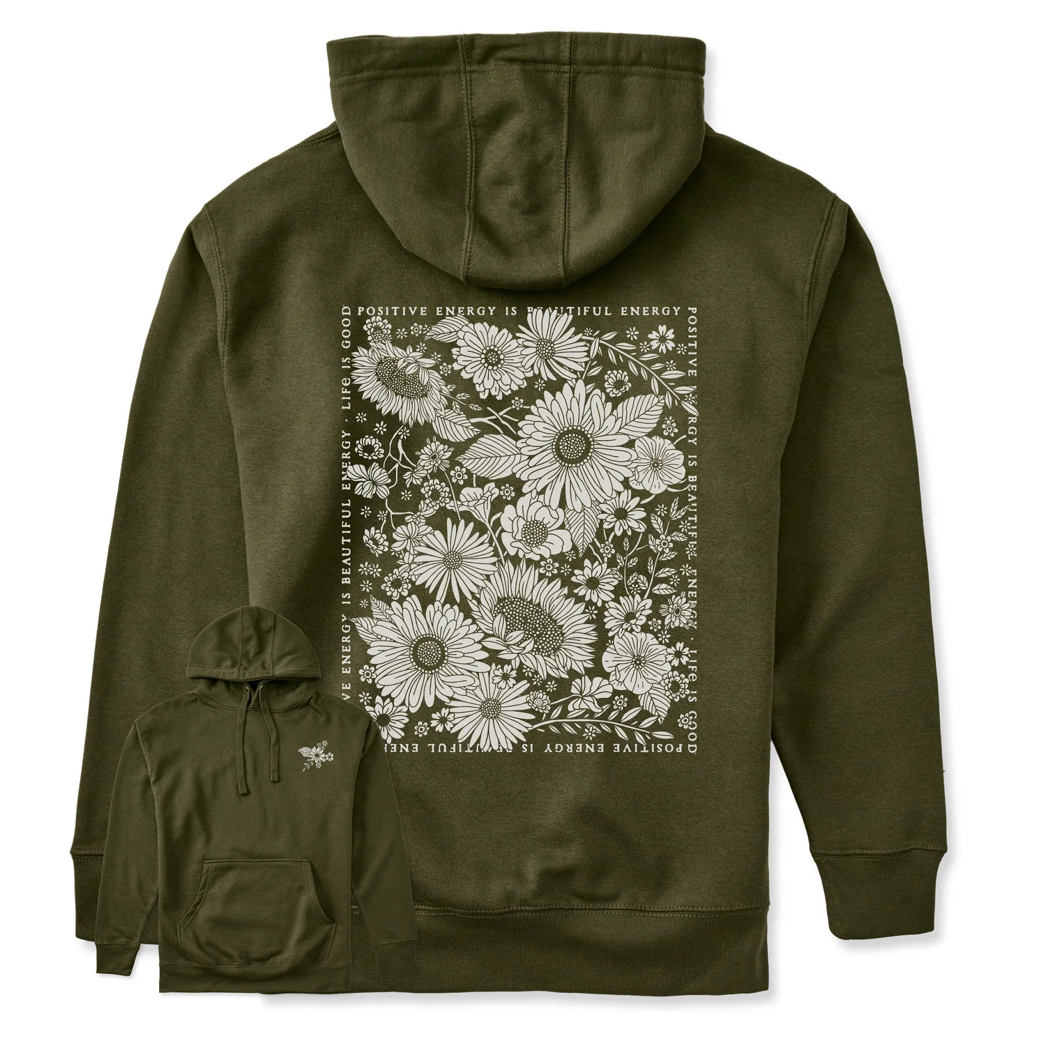 🎁 Adult Unisex Beautiful Energy Wildflowers Every Wear Hoodie Sweatshirt (100% off) sold by Life is Good product image thumbnail 2