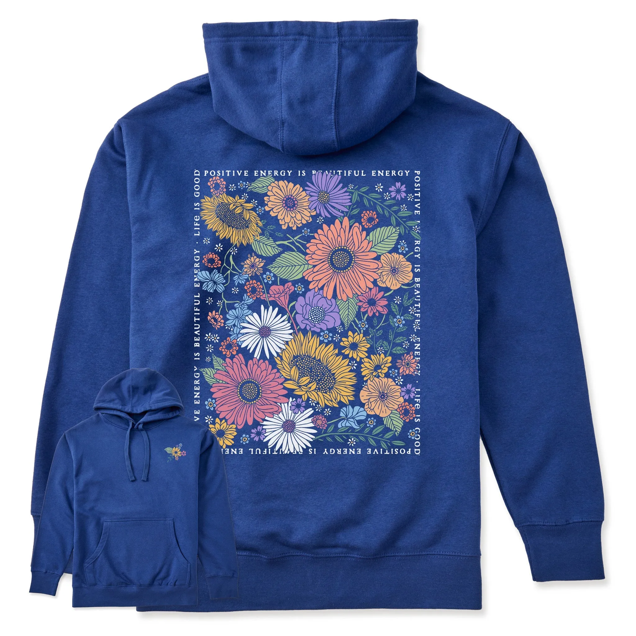 🎁 Adult Unisex Beautiful Energy Wildflowers Every Wear Hoodie Sweatshirt (100% off) sold by Life is Good product image thumbnail 3
