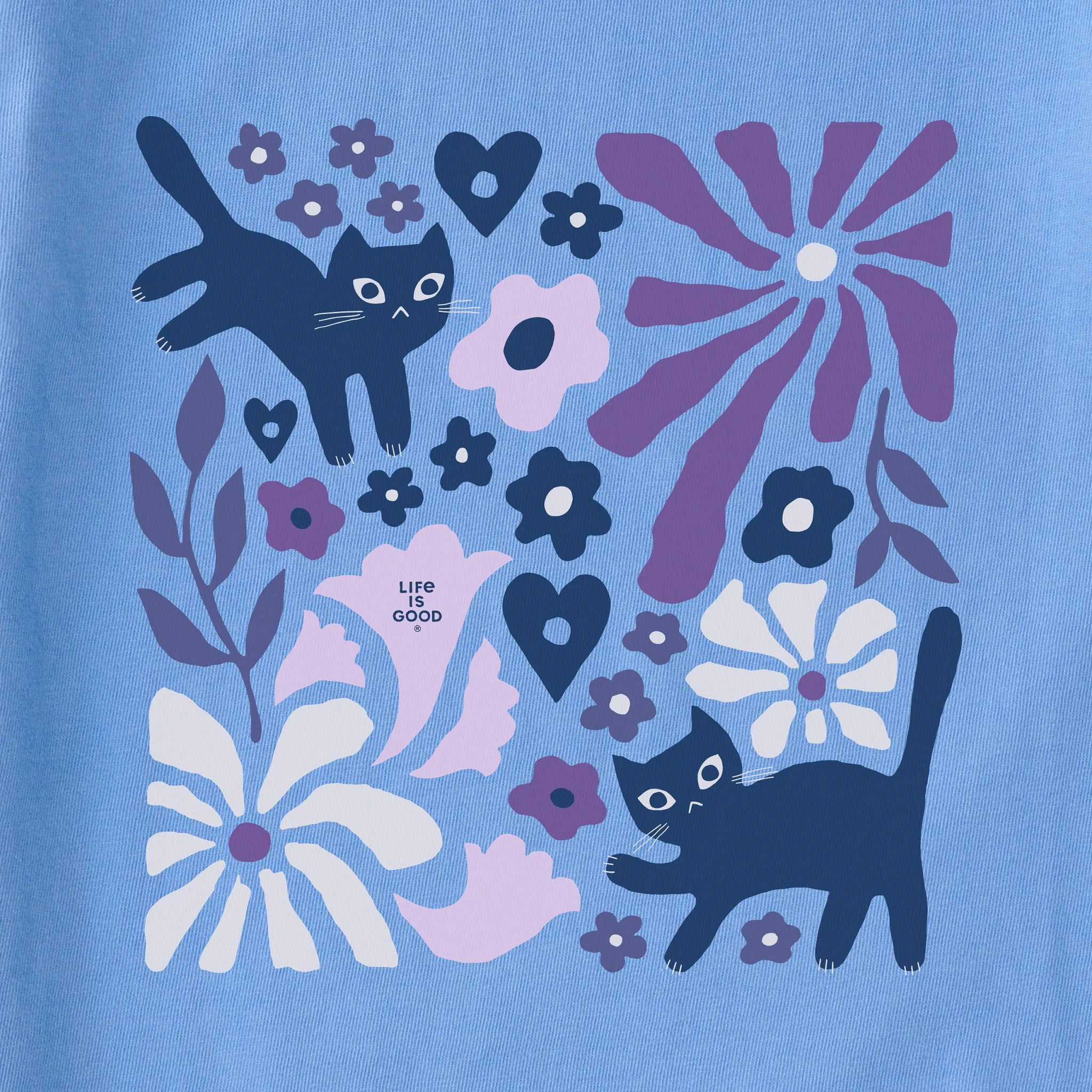 Women's Cats in Flower Field Simply True Fleece Hoodie sold by Life is Good product image thumbnail 2