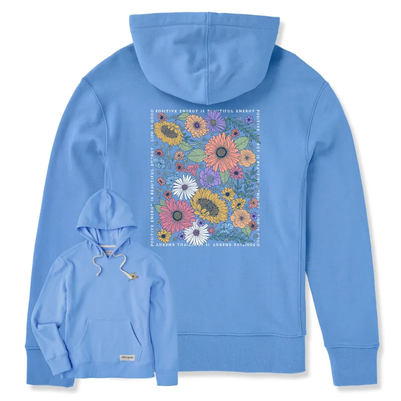 Women's Beautiful Energy Wildflowers Simply True Fleece Hoodie sold by Life is Good