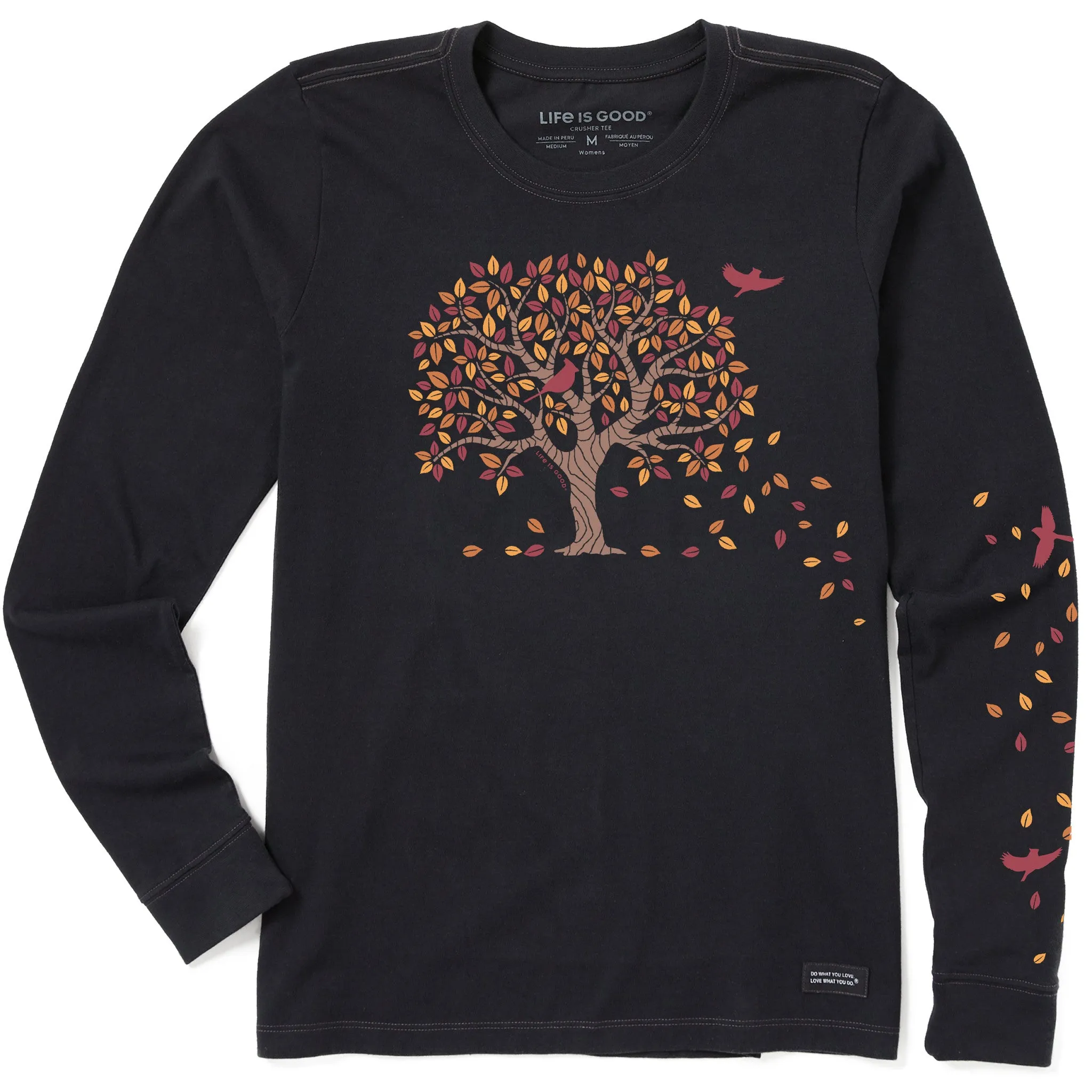 Women's Autumn Tree Leaves Long Sleeve Crusher Tee sold by Life is Good