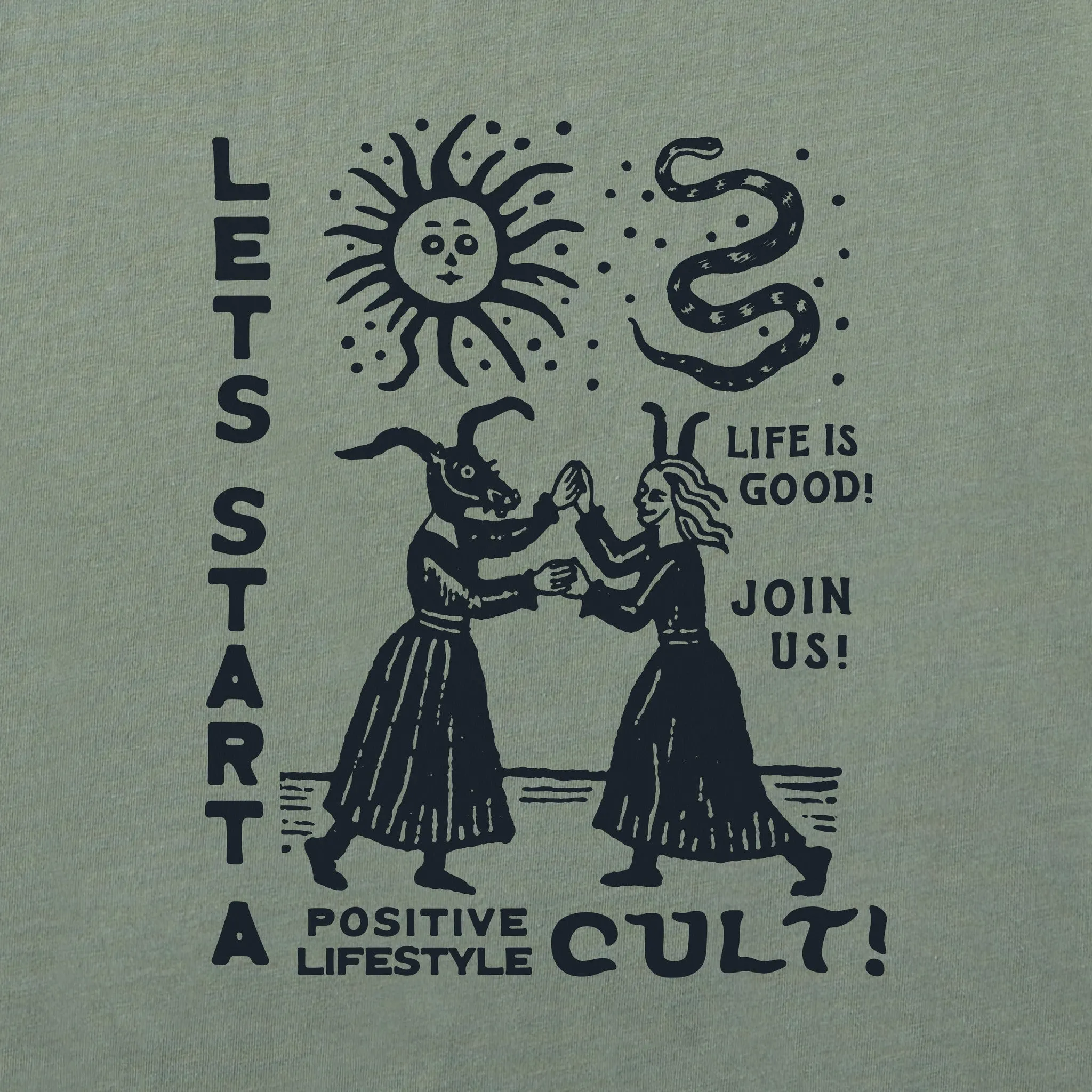 Women's Let's Start a Cult Long Sleeve Crusher Tee sold by Life is Good product image thumbnail 5