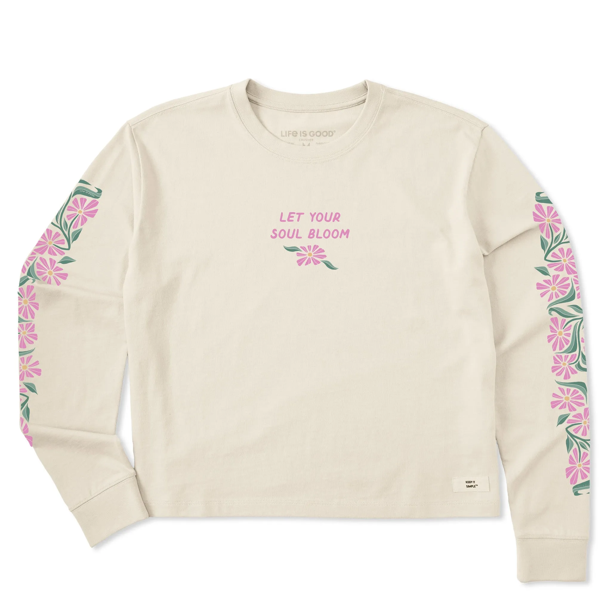 Women's Let Your Soul Bloom Daisies Long Sleeve Crusher Boxy Tee sold by Life is Good product image thumbnail 4