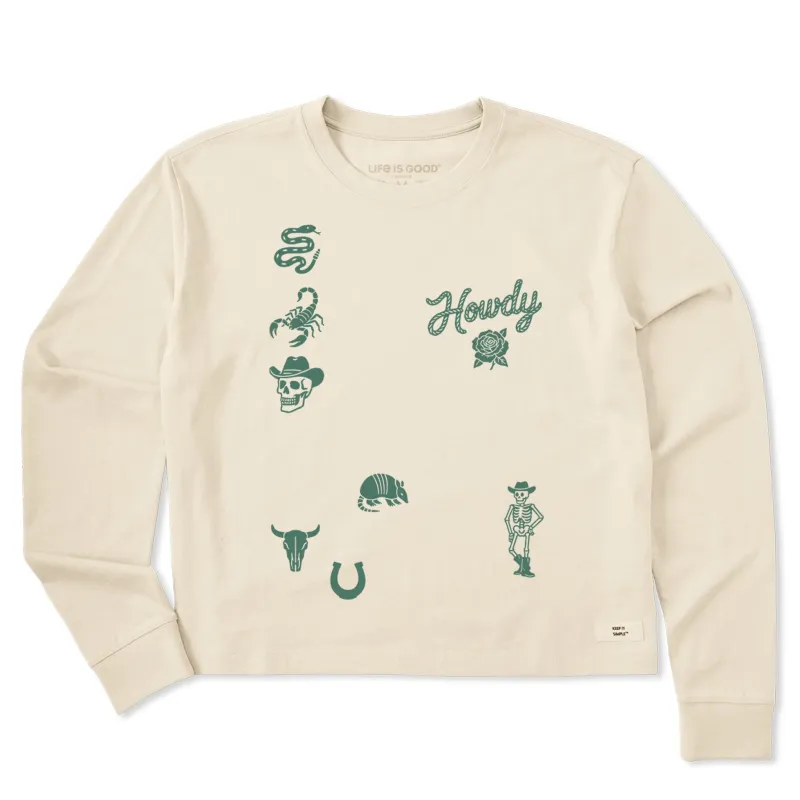 Women's Cowboy Medley Long Sleeve Crusher Boxy Tee sold by Life is Good