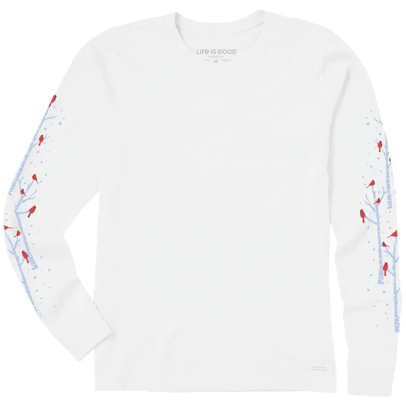 Women's Cardinal Birch Trees Long Sleeve Crusher Tee sold by Life is Good
