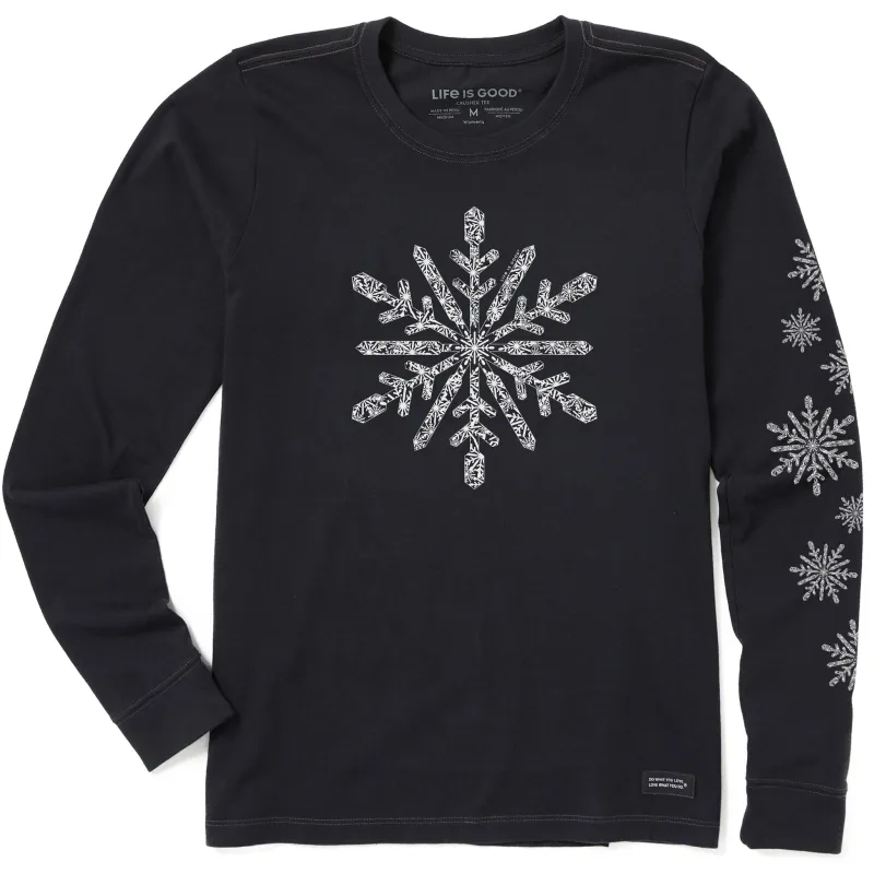 Women's Contrast Snowflake Long Sleeve Crusher Tee sold by Life is Good