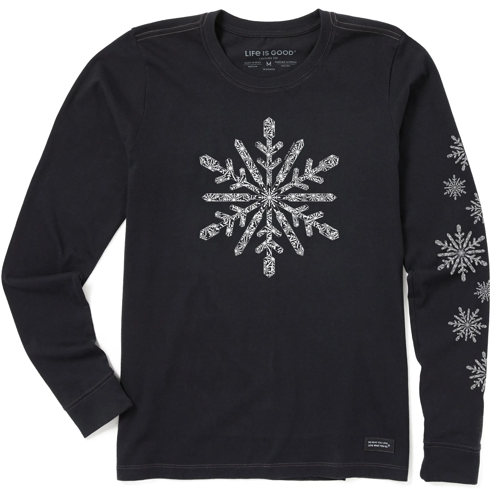 Women's Contrast Snowflake Long Sleeve Crusher Tee sold by Life is Good