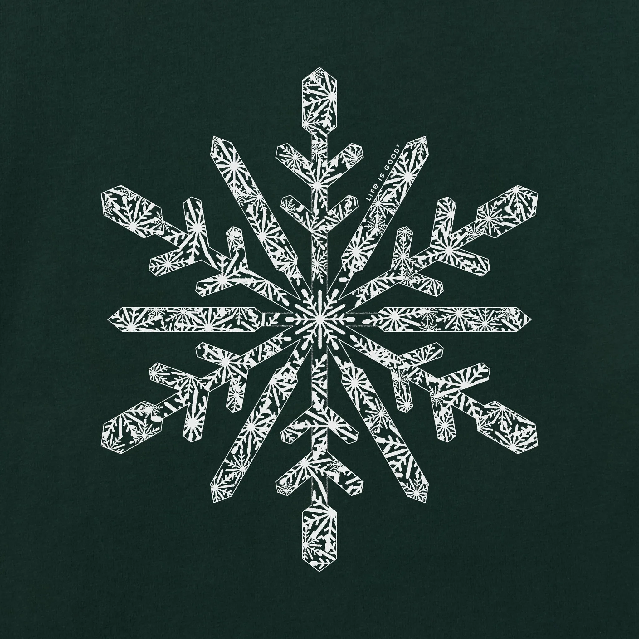 Women's Contrast Snowflake Long Sleeve Crusher Tee sold by Life is Good product image thumbnail 5