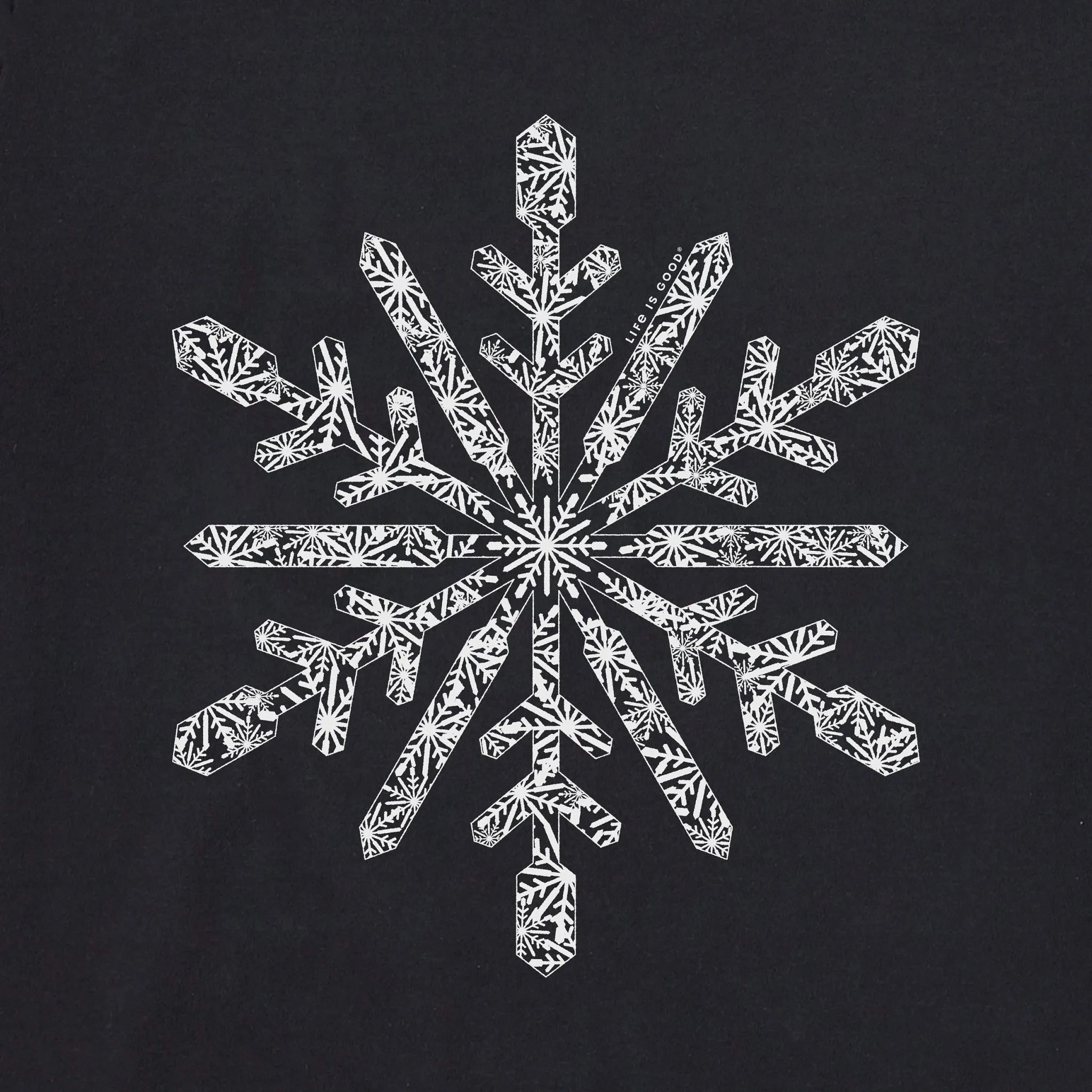Women's Contrast Snowflake Long Sleeve Crusher Tee sold by Life is Good product image thumbnail 2