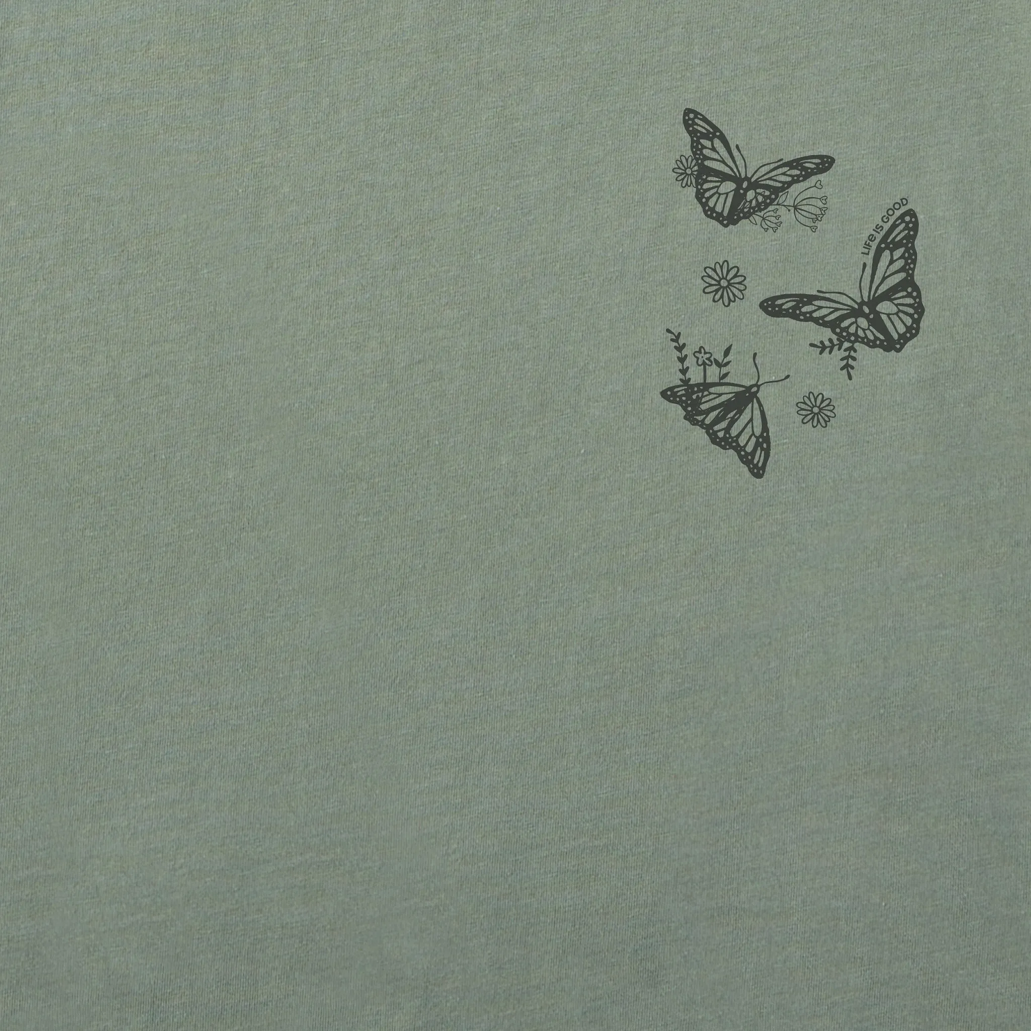 Women's Linework Butterfly Trio Long Sleeve Crusher Boxy Tee sold by Life is Good product image thumbnail 2
