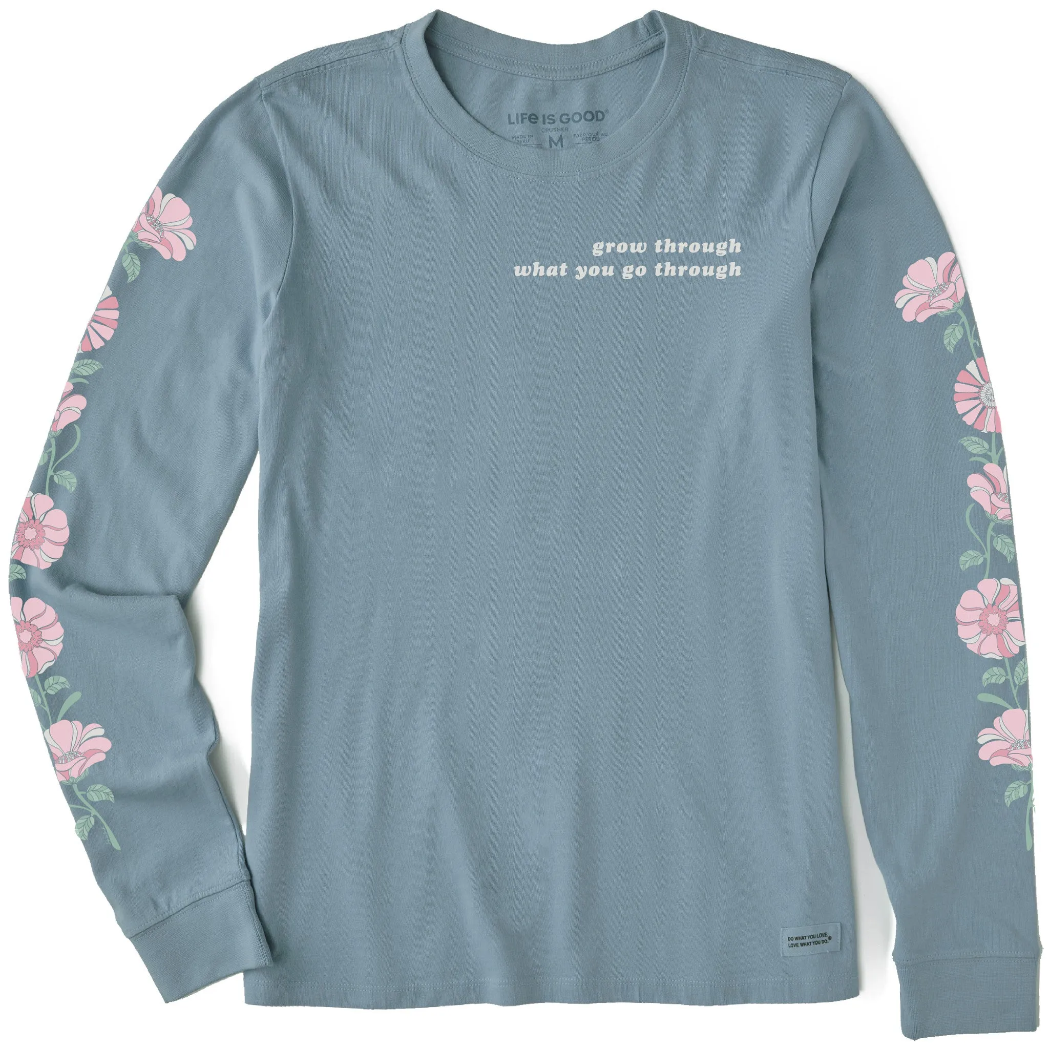 Women's Grow Through Retro Flowers Long Sleeve Crusher Tee sold by Life is Good product image thumbnail 4