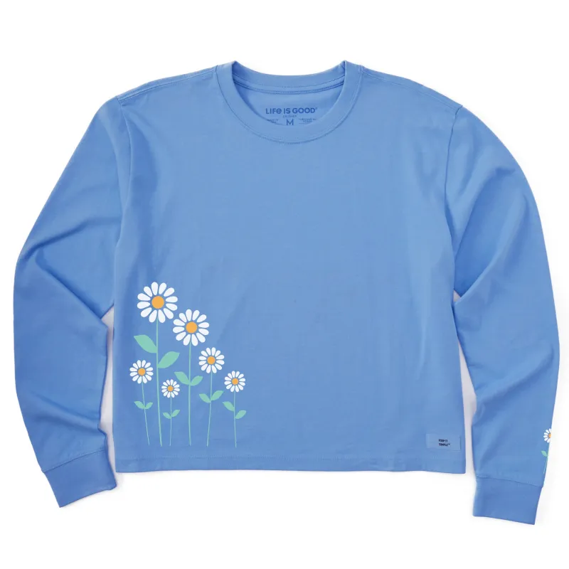 Women's Daisy Bunch Long Sleeve Crusher Boxy Tee sold by Life is Good