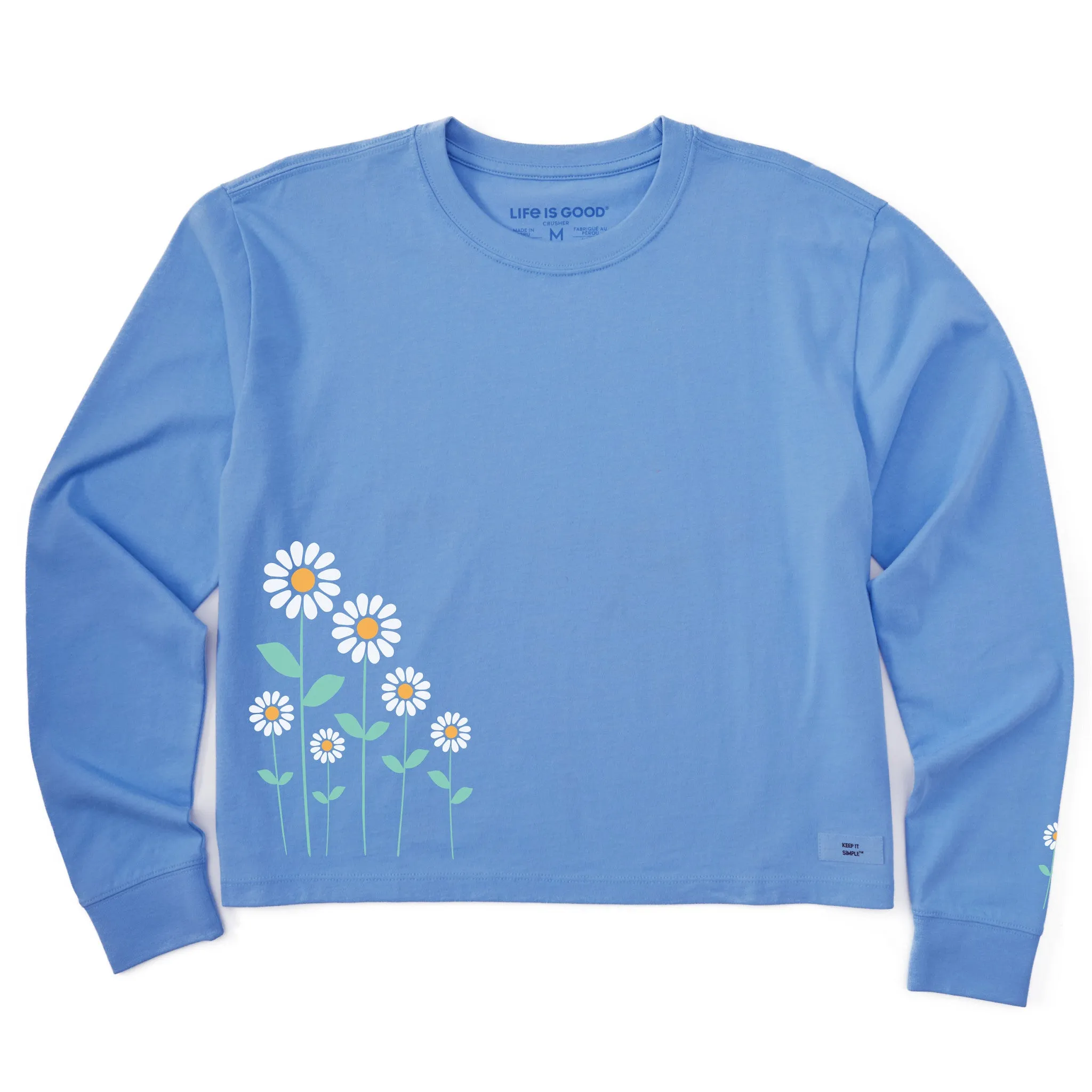 Women's Daisy Bunch Long Sleeve Crusher Boxy Tee sold by Life is Good