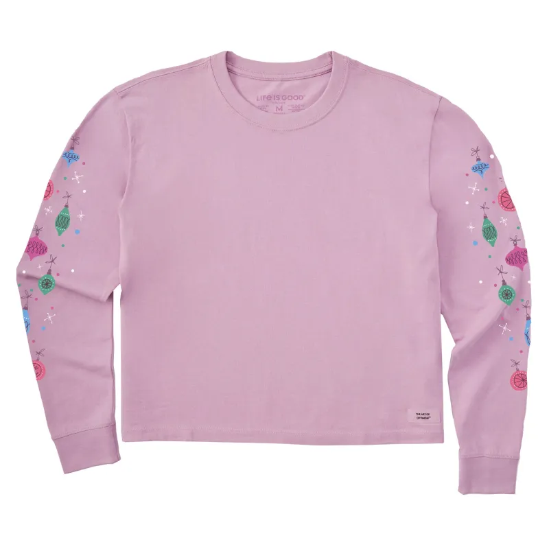 Women's Retro Ornament Sleeve Long Sleeve Crusher Boxy Tee made by Life is Good