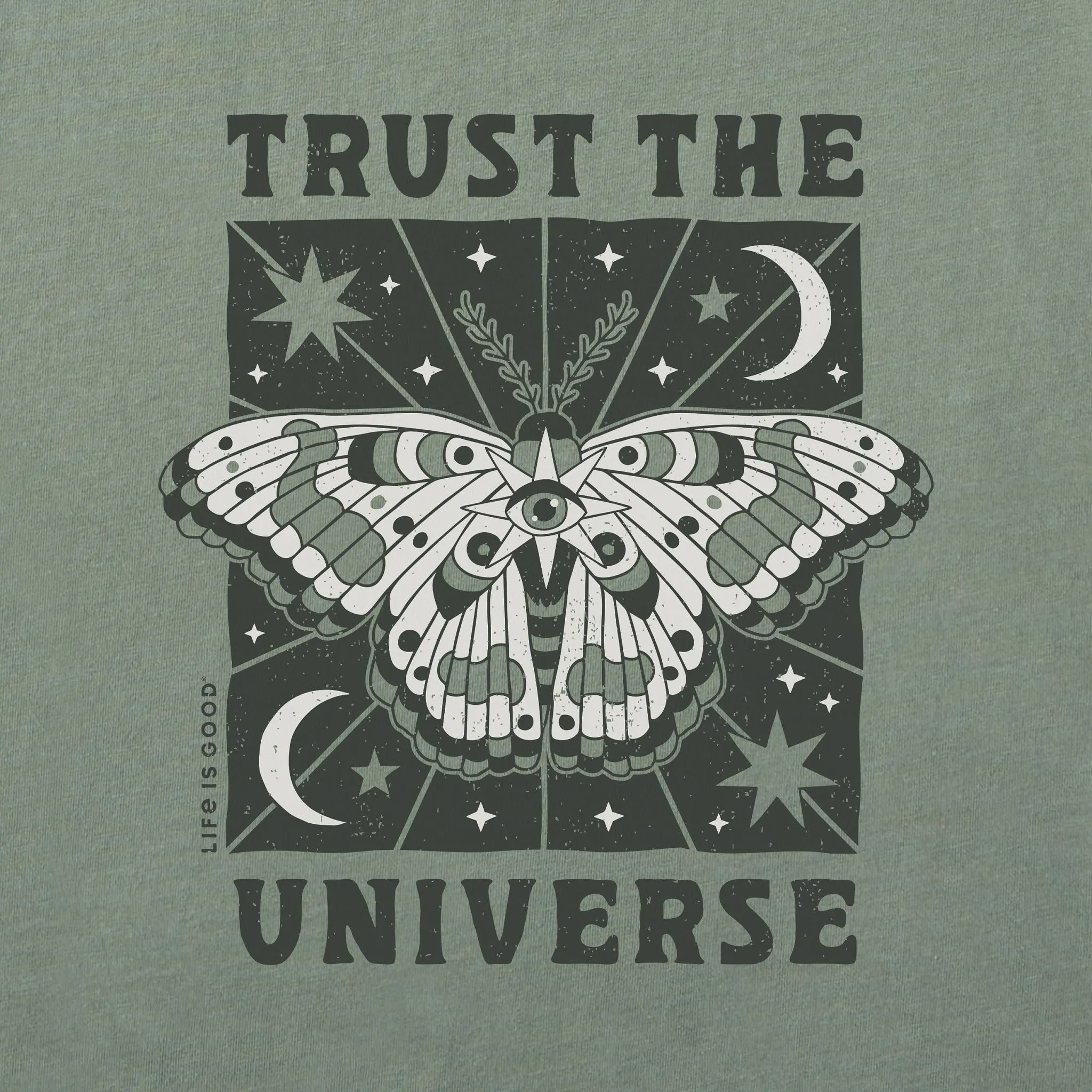 Women's Trust the Universe Moth Long Sleeve Crusher Boxy Tee sold by Life is Good product image thumbnail 5