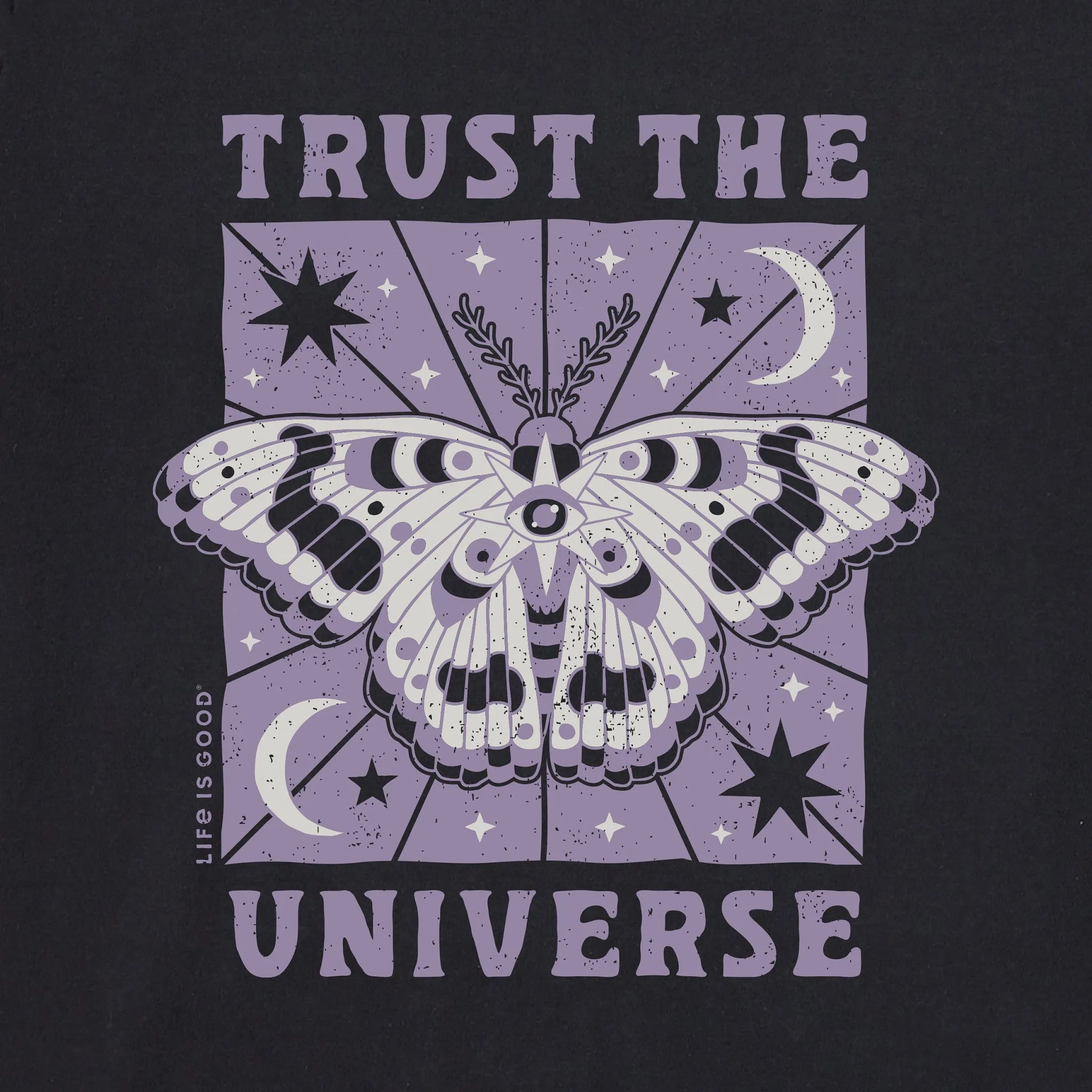 Women's Trust the Universe Moth Long Sleeve Crusher Boxy Tee sold by Life is Good product image thumbnail 2