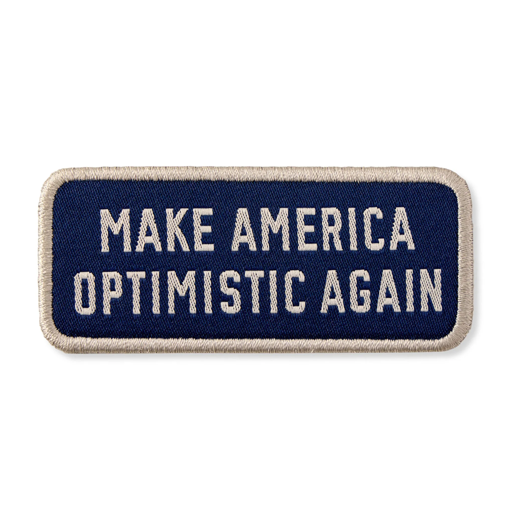 Make America Optimistic Again Woven Patch sold by Life is Good