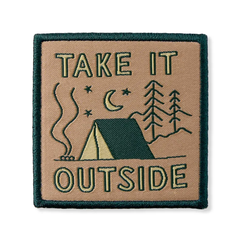 Adult Unisex Take it Outside Tent Woven Patch sold by Life is Good