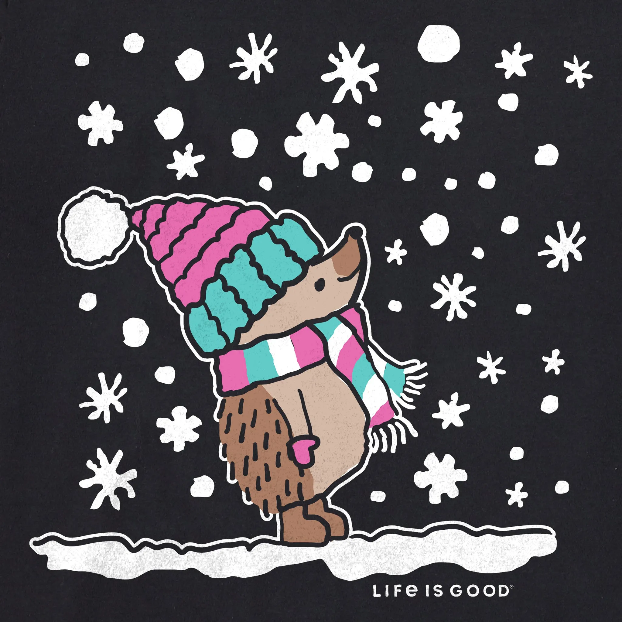 Women's Cozy Hedgehog Long Sleeve Crusher Vee sold by Life is Good product image thumbnail 2