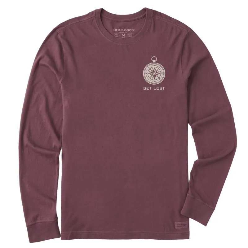 Men's Get Lost Compass Long Sleeve Crusher Tee sold by Life is Good