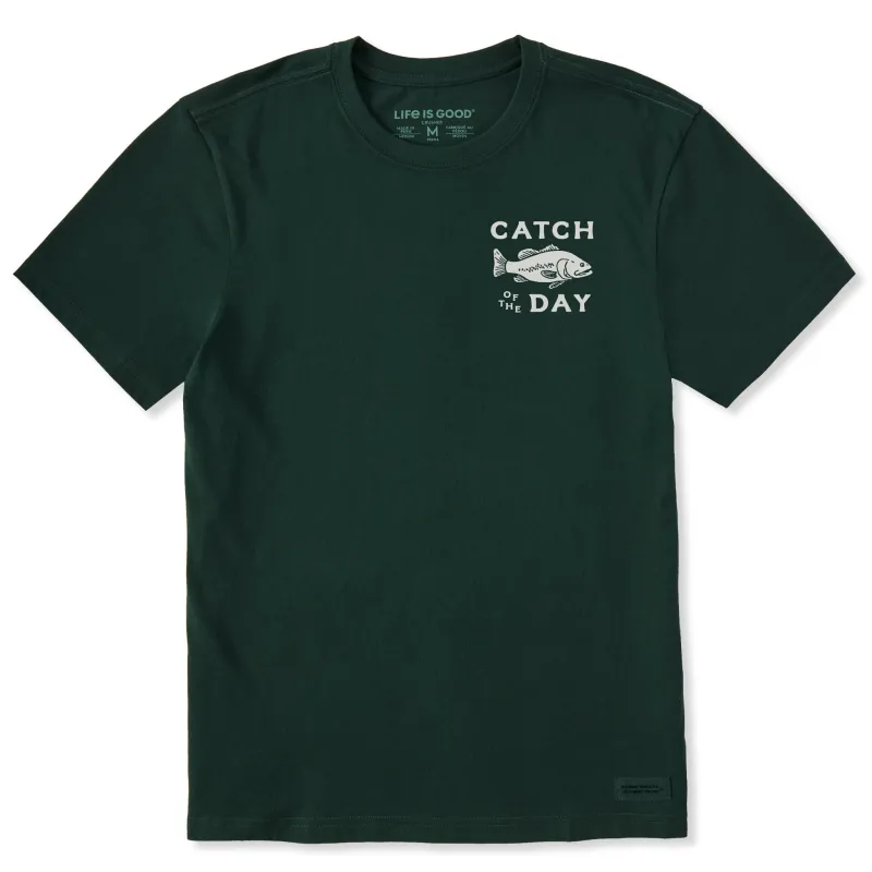 Men's Catch of the Day Fish Short Sleeve Crusher Tee sold by Life is Good