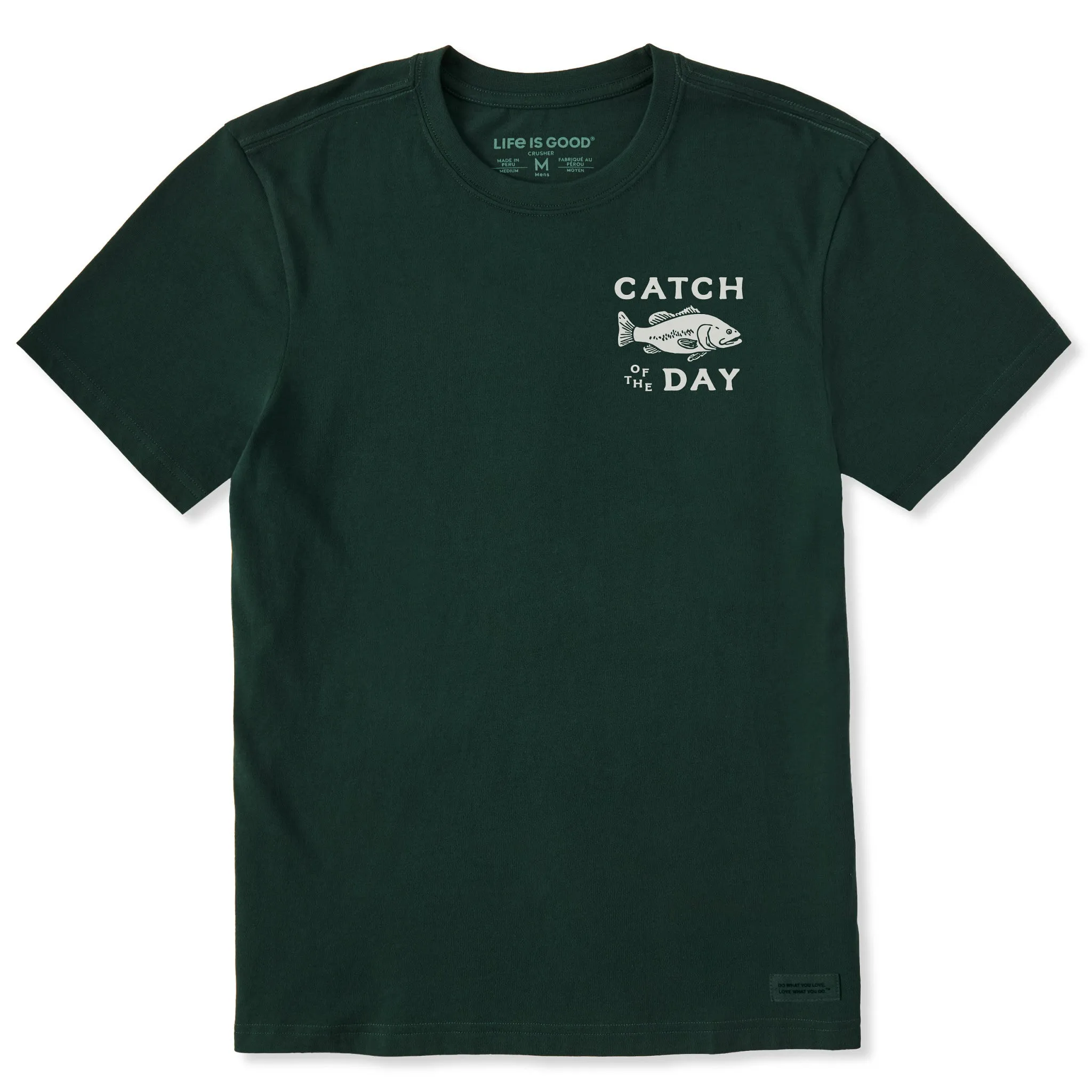 Men's Catch of the Day Fish Short Sleeve Crusher Tee sold by Life is Good