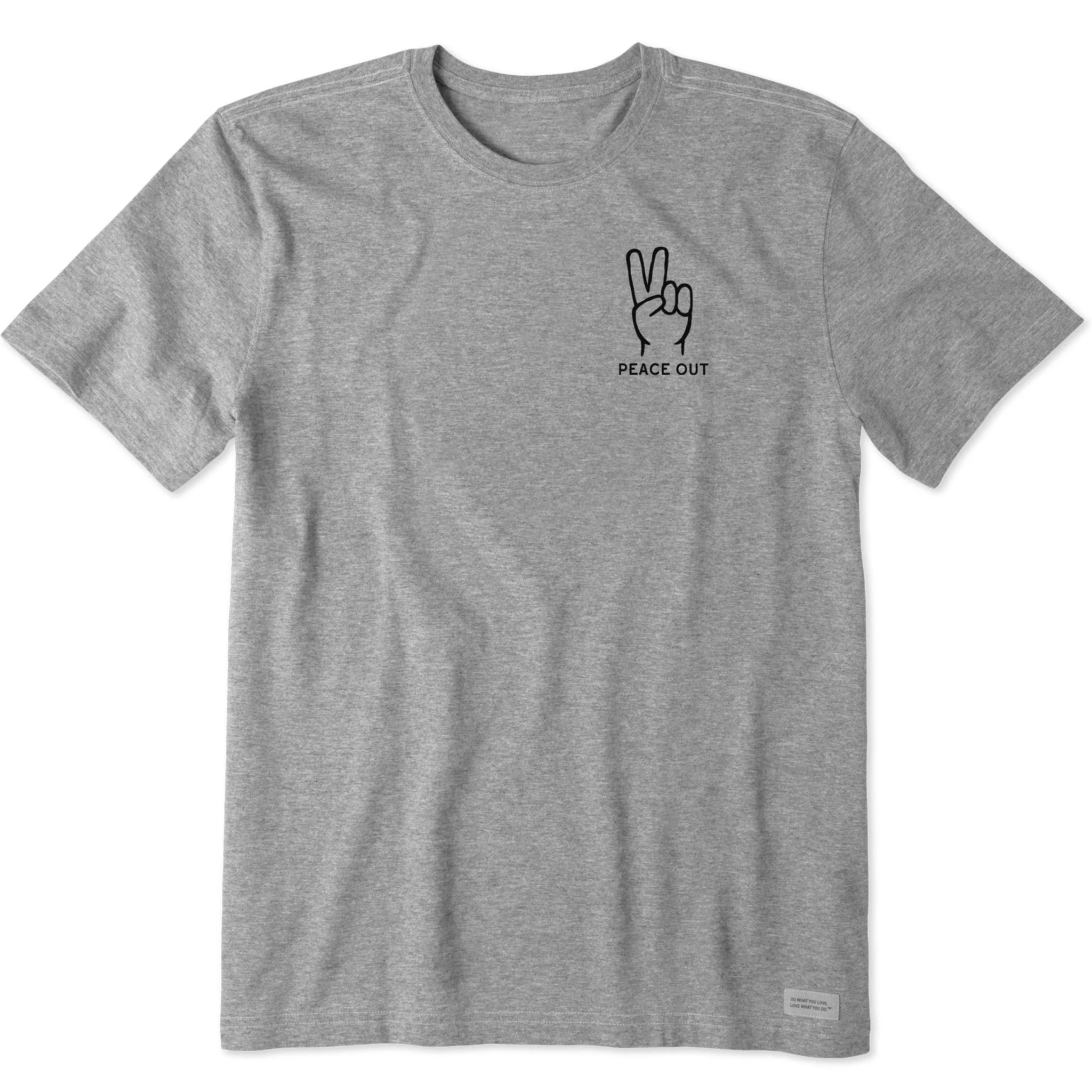 Men's Peace Out Hand Short Sleeve Crusher Tee sold by Life is Good