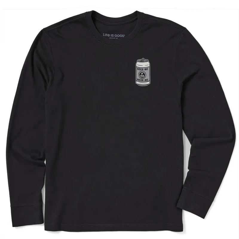 Men's Beer Me Can Long Sleeve Crusher Tee sold by Life is Good