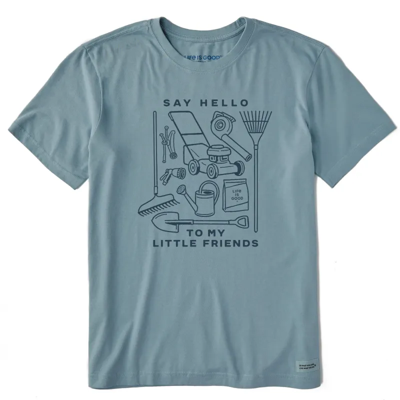 Men's Say Hello to my Little Yardwork Friends Short Sleeve Crusher Tee sold by Life is Good
