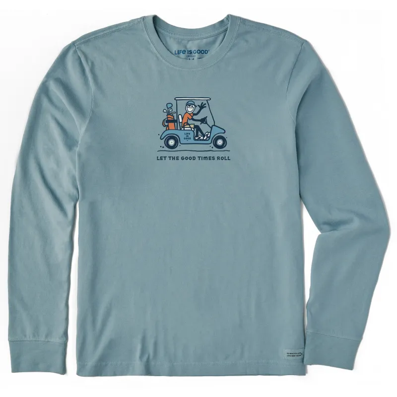 Men's Let the Good Times Roll Jake Golf Long Sleeve Crusher Tee sold by Life is Good