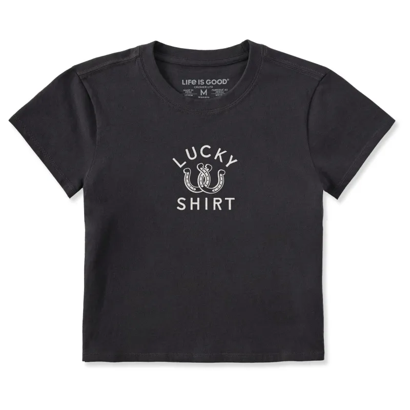 Women's Lucky Horseshoe Shirt Crusher-LITE Shrunken Tee sold by Life is Good