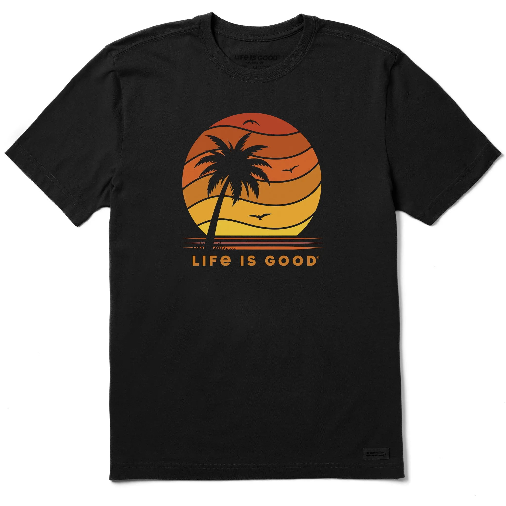 Men's Single Palm Sunset Short Sleeve Crusher Tee sold by Life is Good